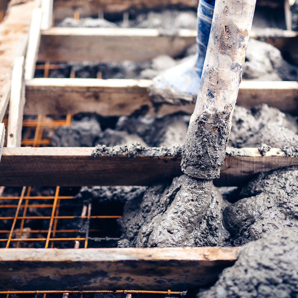 Concrete pumping in action